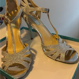 Elegant Gold Glitter Women's Heels